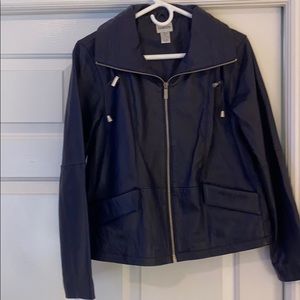 Chico’s size 0 blue leather jacket